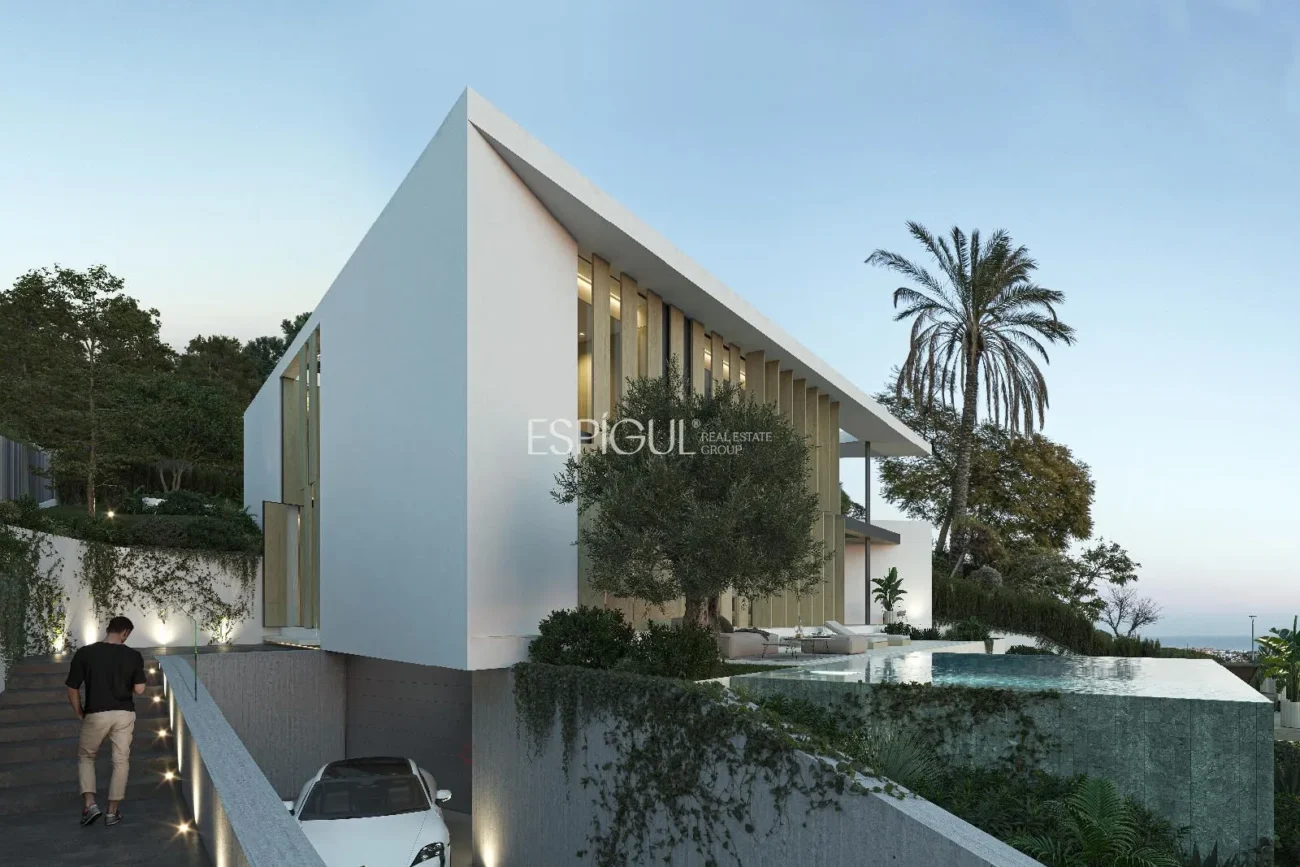 Panoramablick auf das Meer und purer Luxus an der Küste des Maresme