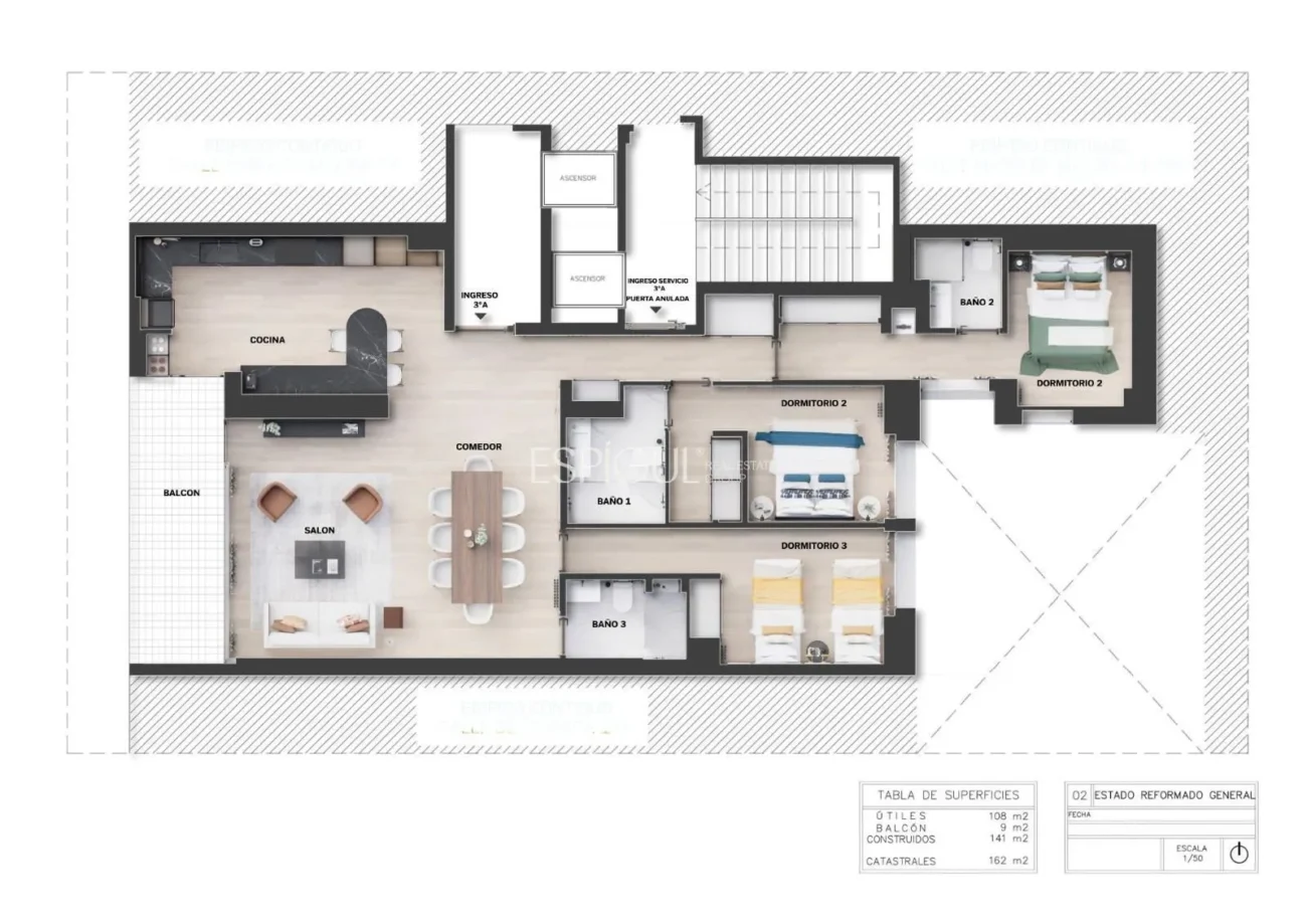 Anspruchsvolle Wohnung mit Terrasse in Castellana, Stadtteil Salamanca