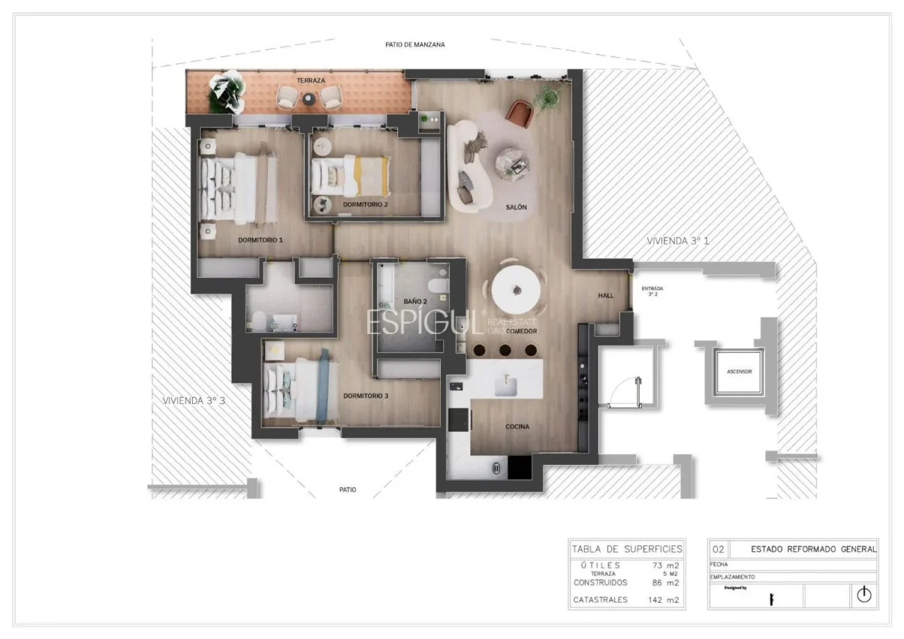 Logement de trois chambres dans la rue Castelló, quartier de Salamanque